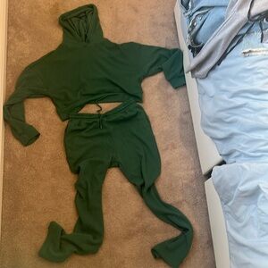 Green trendy sweat set
